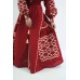 Boho Style Ukrainian Embroidered Maxi Broad Dress Red "Grace"